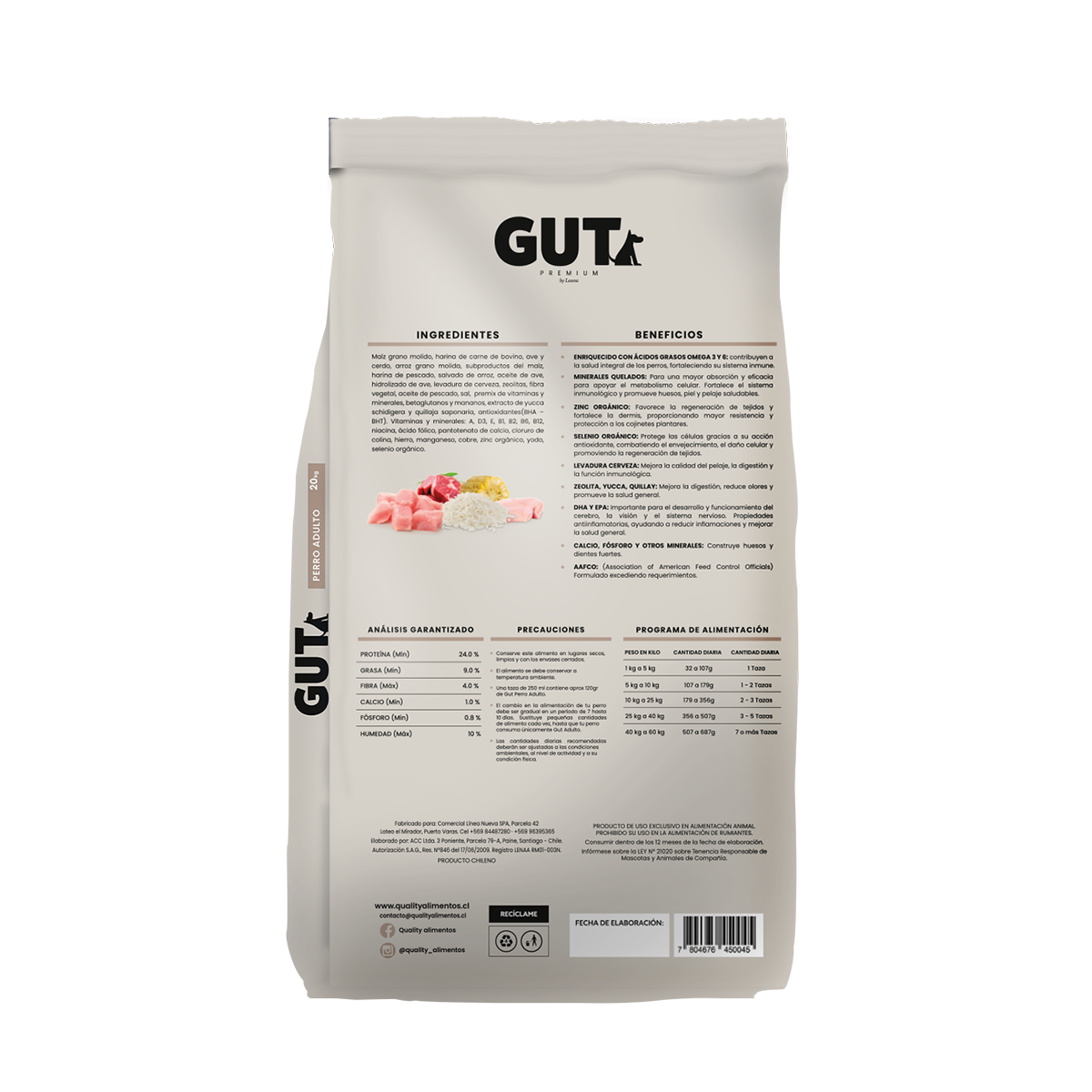 Alimento GUT Perro Adulto 20 Kg